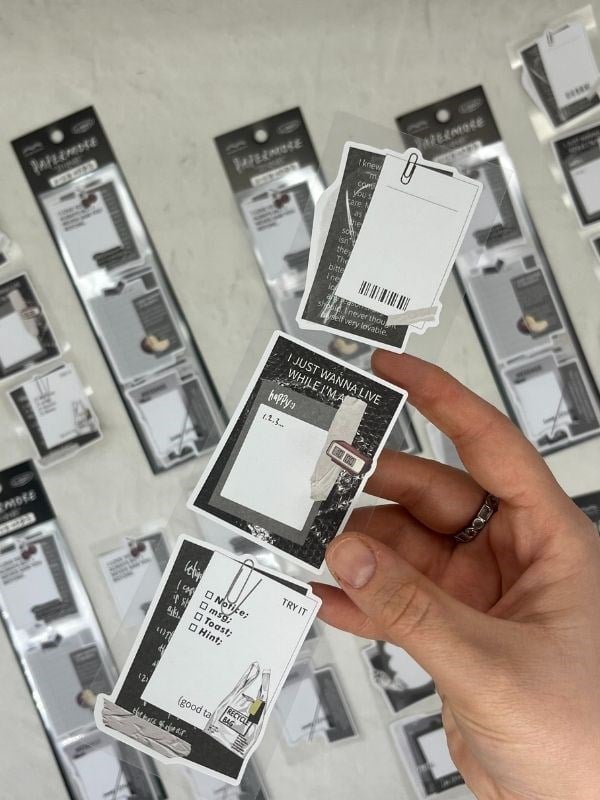 Mottolu Motivasyon 6 Yaprak 18 Adet Siyah Renk Sticker Seti/Etiket/Çıkartma