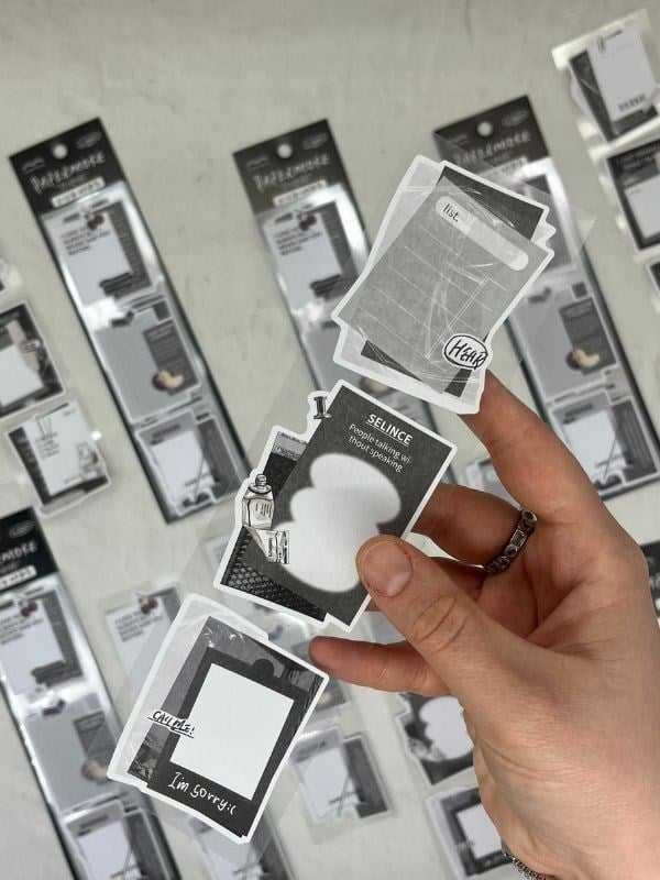 Mottolu Motivasyon 6 Yaprak 18 Adet Siyah Renk Sticker Seti/Etiket/Çıkartma