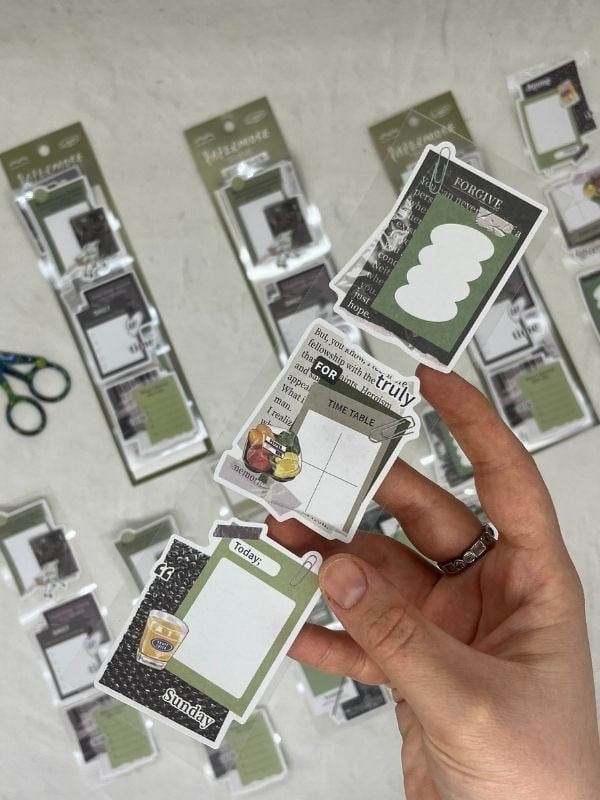 Mottolu Motivasyon 6 Yaprak 18 Adet Yeşil Renk Sticker Seti/Etiket/Çıkartma/Sticker