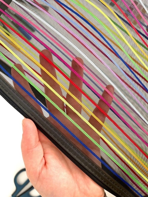 Neon Çizgili A4 Boy Tek Bölme Fermuarlı Organizer Dosya Çantası (32,5*23,5cm)/Toparlayıcı