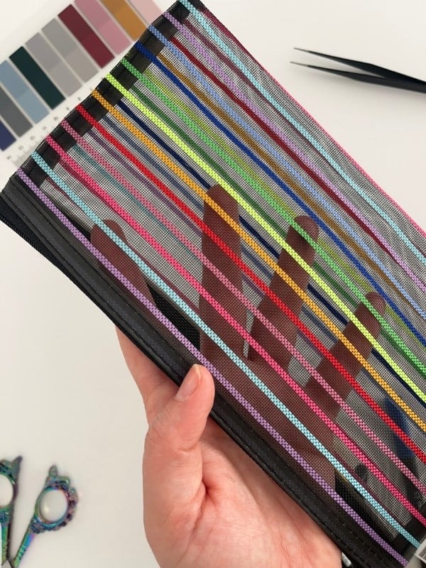 Neon Çizgili A6 Boy Tek Bölme Fermuarlı Organizer Dosya Çantası (23*12cm)/Toparlayıcı
