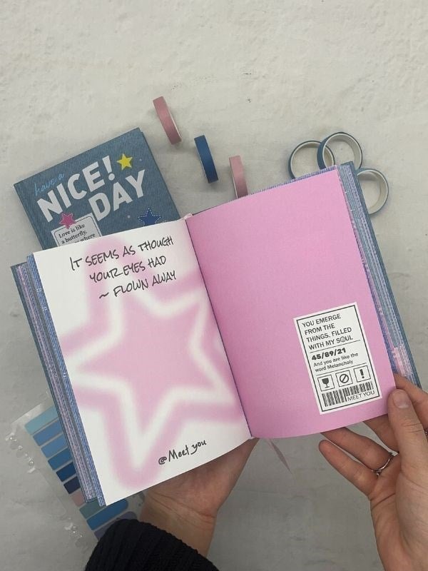 Nice Day Kot Desenli Renkli Özel Tasarımlı Ajanda /Scrapbook/Notebook/Bullet Journal