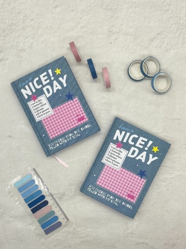 Nice Day Kot Desenli Renkli Özel Tasarımlı Ajanda /Scrapbook/Notebook/Bullet Journal