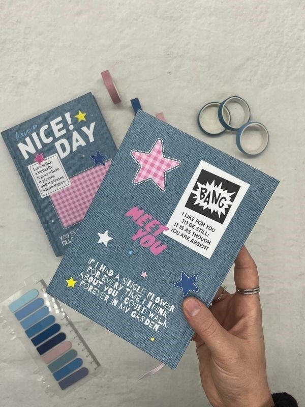 Nice Day Kot Desenli Renkli Özel Tasarımlı Ajanda /Scrapbook/Notebook/Bullet Journal