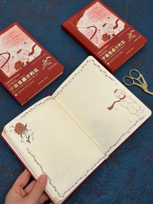 Özel Tasarım Küçük Prens Kırmızı Renk Defter / Notebook/ Bullet Journal
