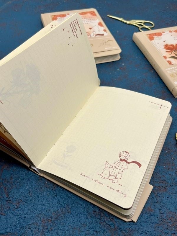 Özel Tasarım Küçük Prens Krem Renk Defter / Notebook/ Bullet Journal