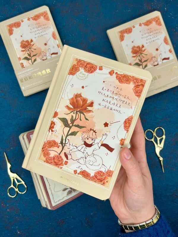 Özel Tasarım Küçük Prens Krem Renk Defter / Notebook/ Bullet Journal