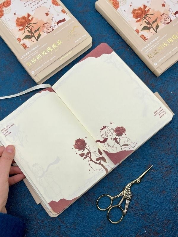 Özel Tasarım Küçük Prens Krem Renk Defter / Notebook/ Bullet Journal