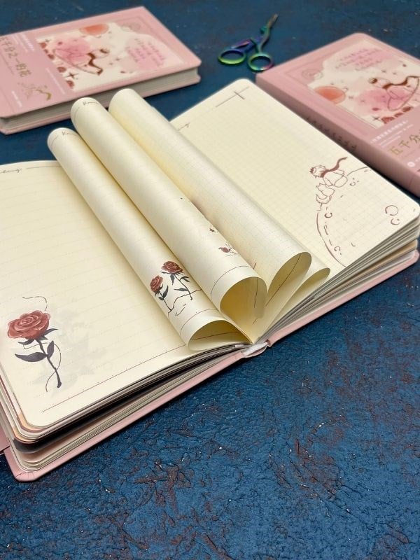 Özel Tasarım Küçük Prens Pembe Renk Defter / Notebook/ Bullet Journal