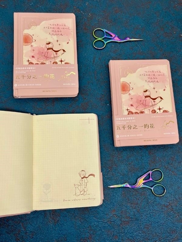 Özel Tasarım Küçük Prens Pembe Renk Defter / Notebook/ Bullet Journal