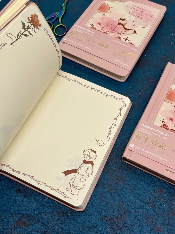 Özel Tasarım Küçük Prens Pembe Renk Defter / Notebook/ Bullet Journal