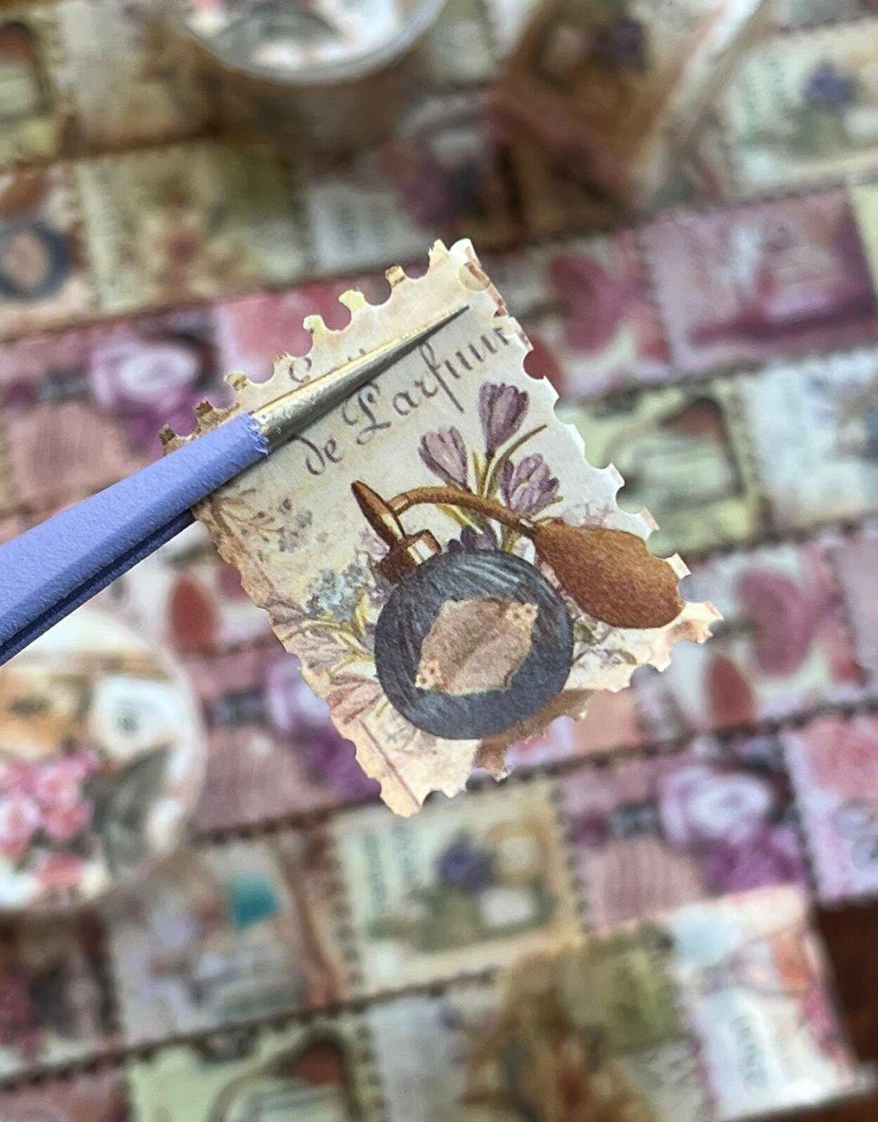 Parfüm Desenli Tek Tek Çıkartmalı Pul Washi Bant / Sticker / Çıkartma/Bullet Journal/ Defter Süsleme