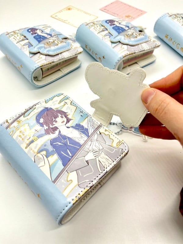 Pastel Mavi Anime Kız Temalı Charmlı Mini Planlayıcı Spiralli Defter/80 Yaprak/Mıknatıslı Ajanda