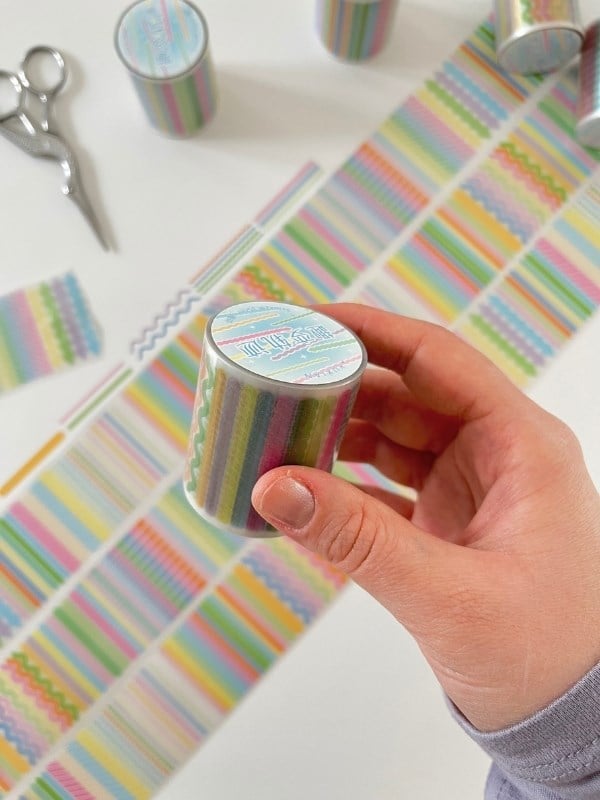 Pastel Renkli Çizgi ve Şerit Desen 2m 492 Adet Tek Tek Çıkartmalı Sticker Washi Bant/Etiket/Çıkartma