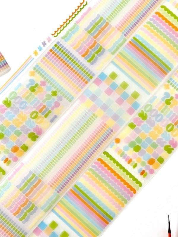 Pastel Renkli Noktalama İşaretleri Desenli 2m 1650Adet Tek Tek Çıkartma Sticker Washi Bant/Etiket