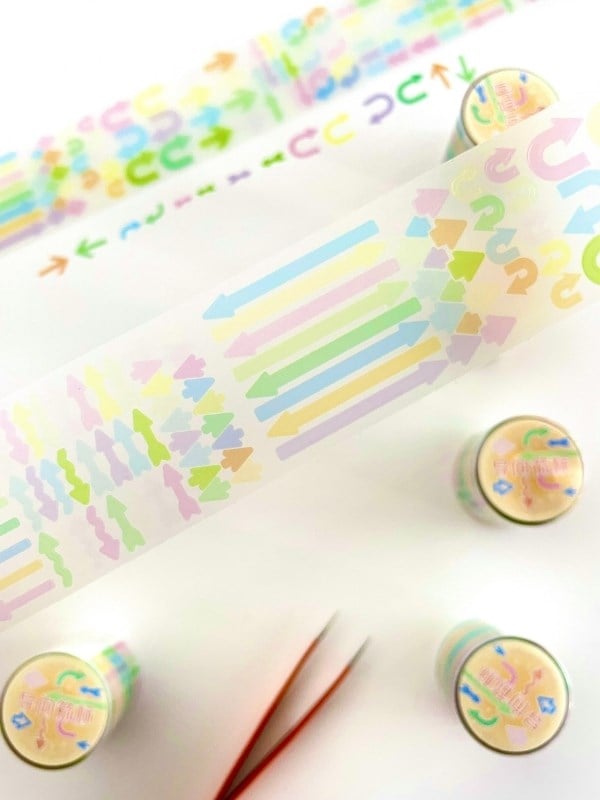 Pastel Renkli Ok Desenli 2m 876 Adet Tek Tek Çıkartmalı Sticker Washi Bant/Etiket/Çıkartma