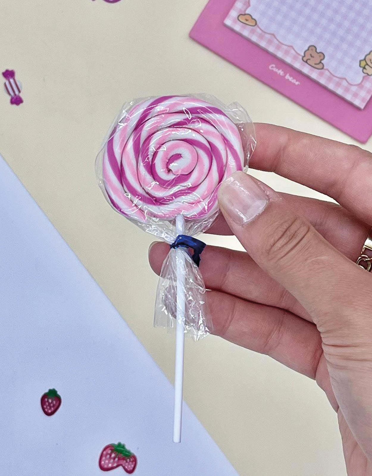 Pembe - Beyaz Lolipop Silgi
