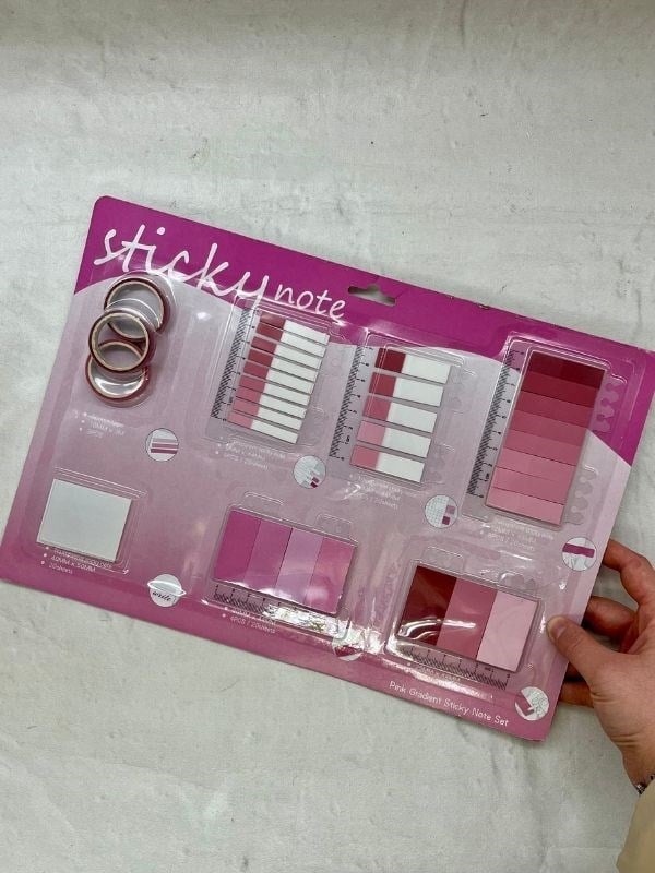 Pembe Tonları Cetvelli İndeks Set Sticker/Post-it/Postit/Kitap Ayracı/Washi Bant