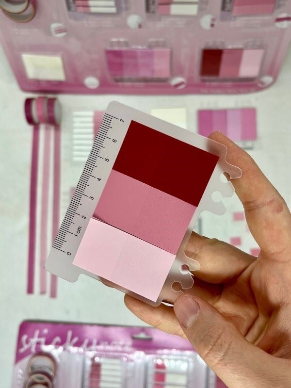 Pembe Tonları Cetvelli İndeks Set Sticker/Post-it/Postit/Kitap Ayracı/Washi Bant