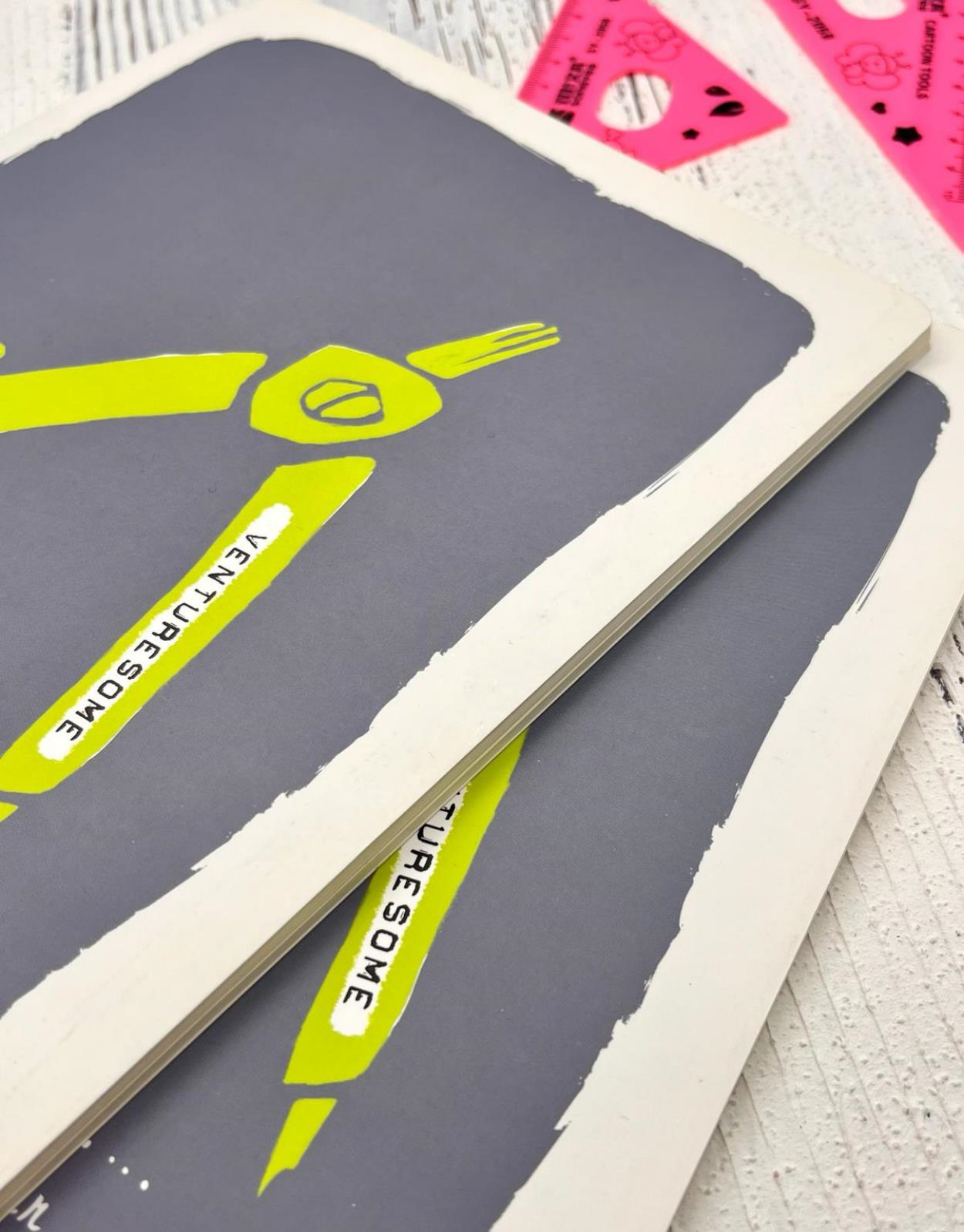 Pergel Desenli Çizgili 48 Yaprak  Defter / Ajanda/ Notebook / Okul Defteri