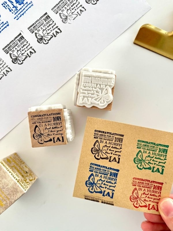 Planned Encounter 3 Farklı Vintage Kelebek ve Botanik Temalı Ahşap Küp Mühür/Kaşe/Stamp/Seal