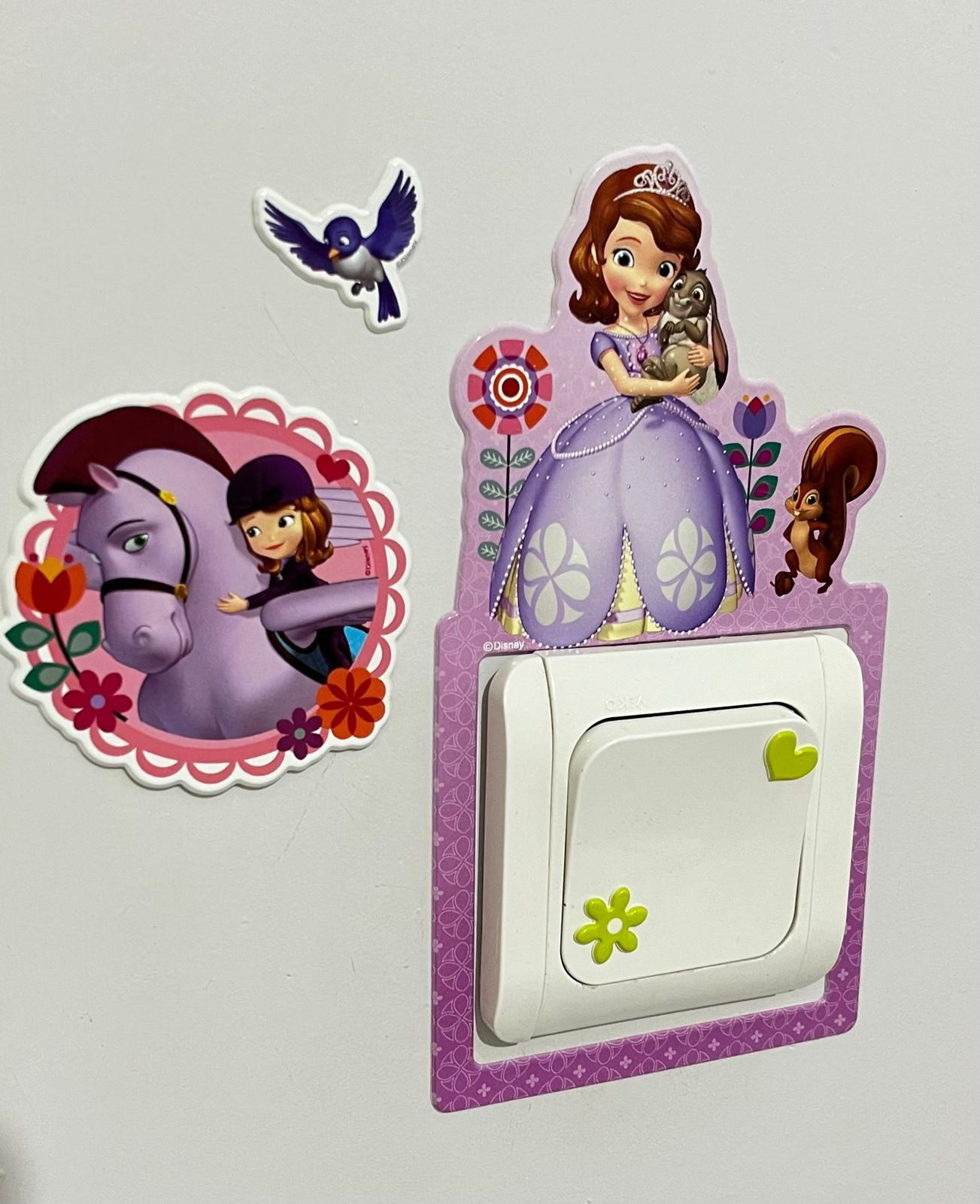 Prensesli Lamba Süsleme Büyük Boy Mor Sticker  /Oda süslemesi / Duvar stickerı /Etiket