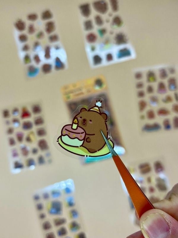 Recruıting Wealth 6 Yaprak 112 Adet Capybara Sticker Set/Su Geçirmez/Etiket/Çıkartma/Kapibara/Bullet Journal