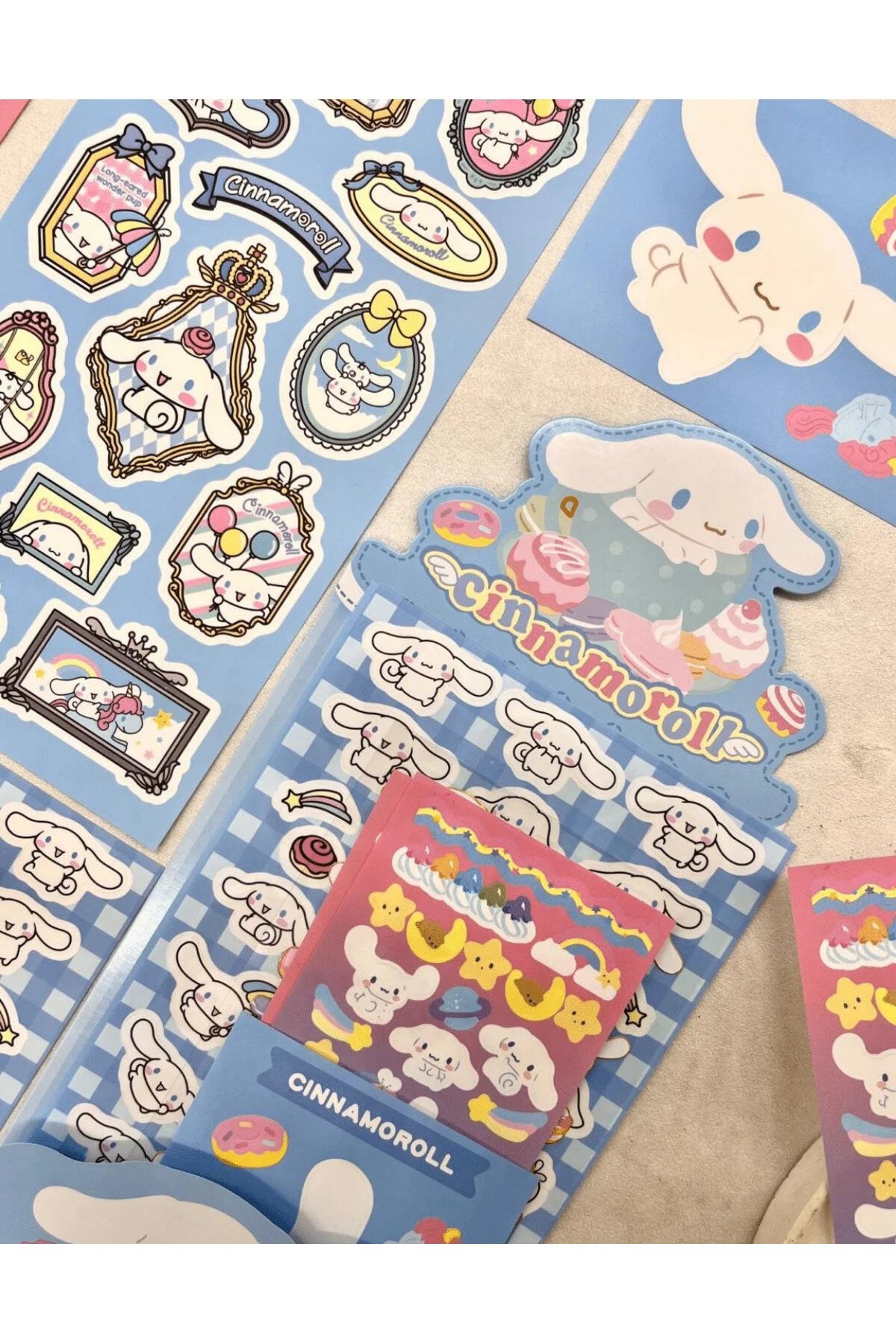 Sanrio Cinnamoroll Karakteri 6  Yaprak Stıcker / Bullet Journal /  Çıkartma