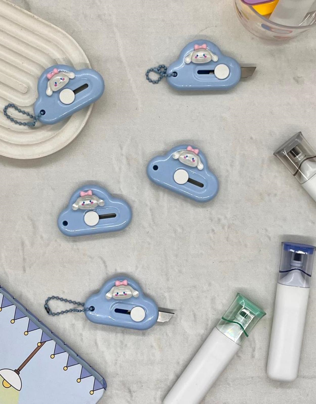 Sanrio Cinnamoroll Karakteri Mini Maket Bıçağı / Sanat Bıçağı / Bullet Journal / Scrapbook