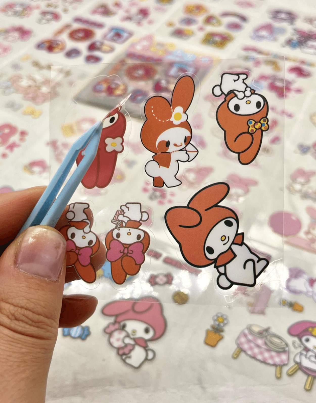 Sanrio Karakter My Melody 25 Yaprak 160 Adet Pet Sticker Set Sarı Paket/Su Geçirmez/Etiket/Çıkartma
