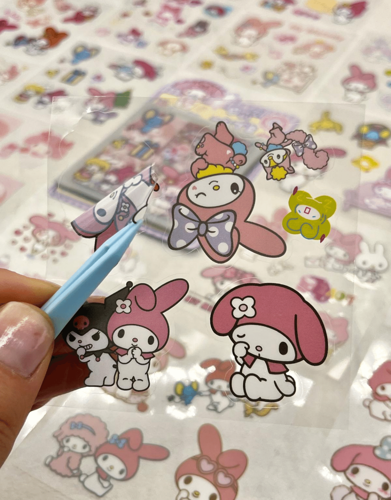 Sanrio Karakter My Melody 25 Yaprak 170 Adet Pet Sticker Set Mor Paket/Su Geçirmez/Etiket/Çıkartma