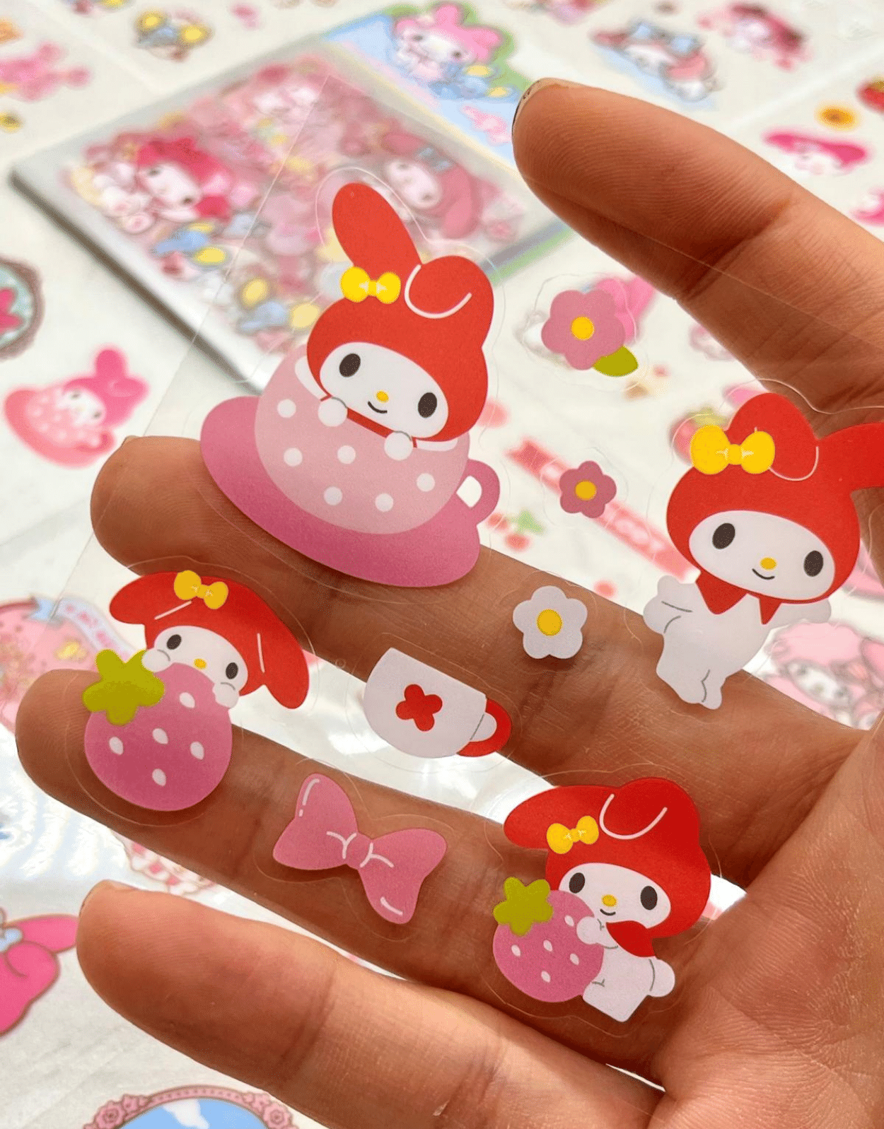 Sanrio Karakter My Melody 25 Yaprak 203 Adet Pet Sticker Set Yeşil Paket/Su Geçirmez/Etiket/Çıkartma