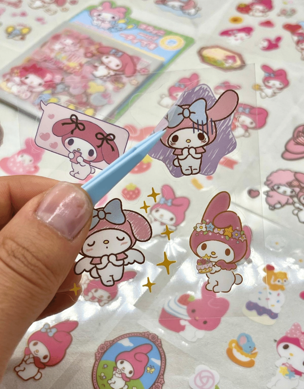 Sanrio Karakter My Melody 25 Yaprak 203 Adet Pet Sticker Set Yeşil Paket/Su Geçirmez/Etiket/Çıkartma