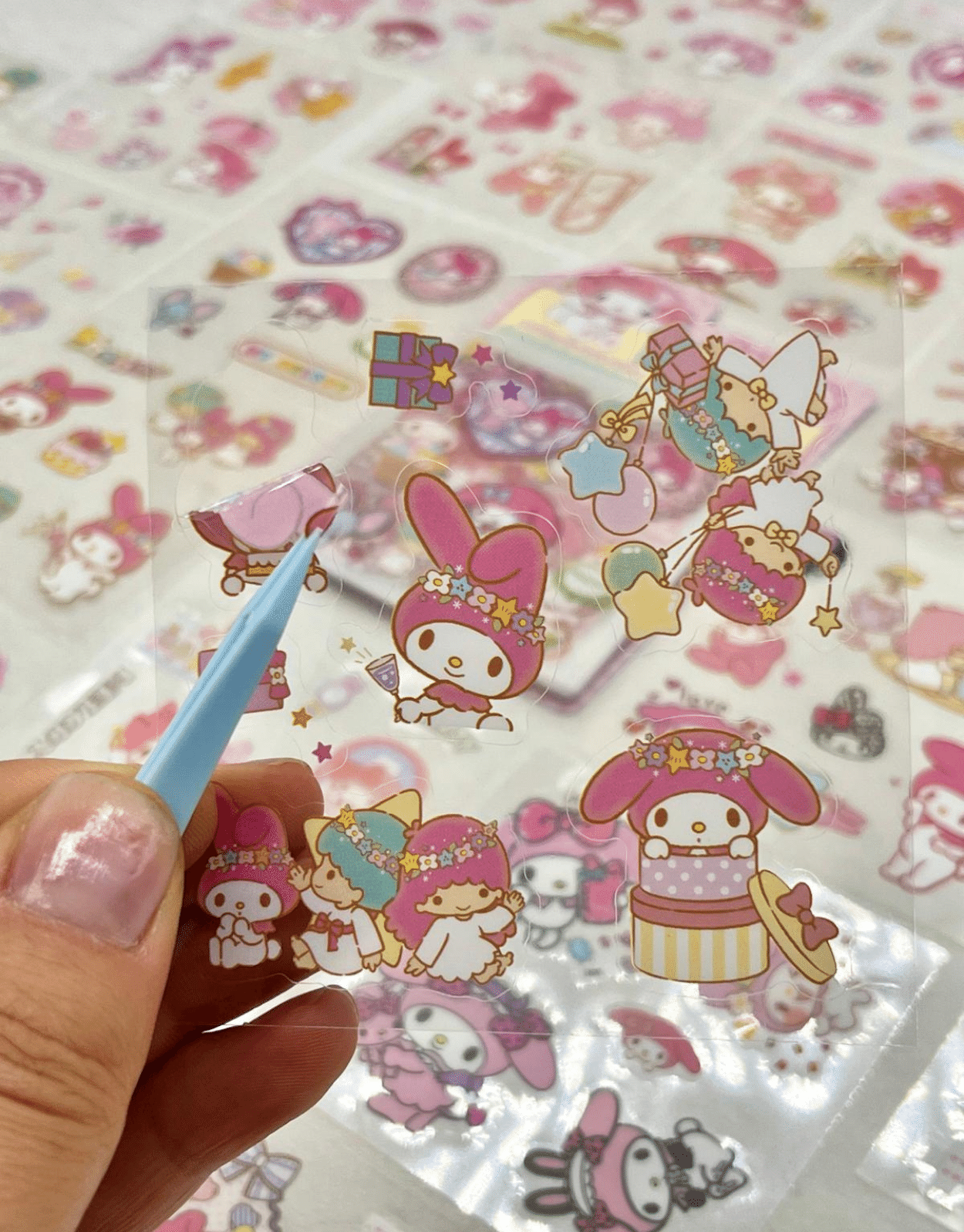 Sanrio Karakter My Melody 25 Yaprak 200 Adet Pet Sticker Set Pembe Paket/Su Geçirmez/Etiket/Çıkartma
