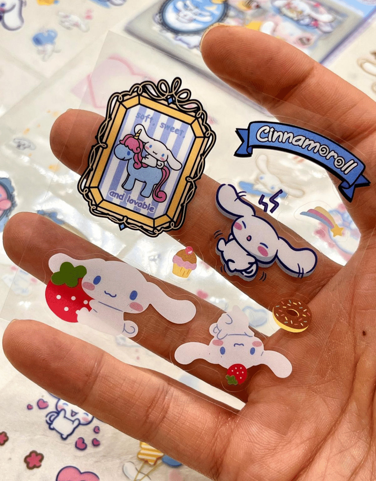 Sanrio Karakteri Cinnamoroll 25 Yaprak 192 Adet Pet Sticker Mor Paket /Su Geçirmez / Etiket/Çıkartma/Bullet Journal