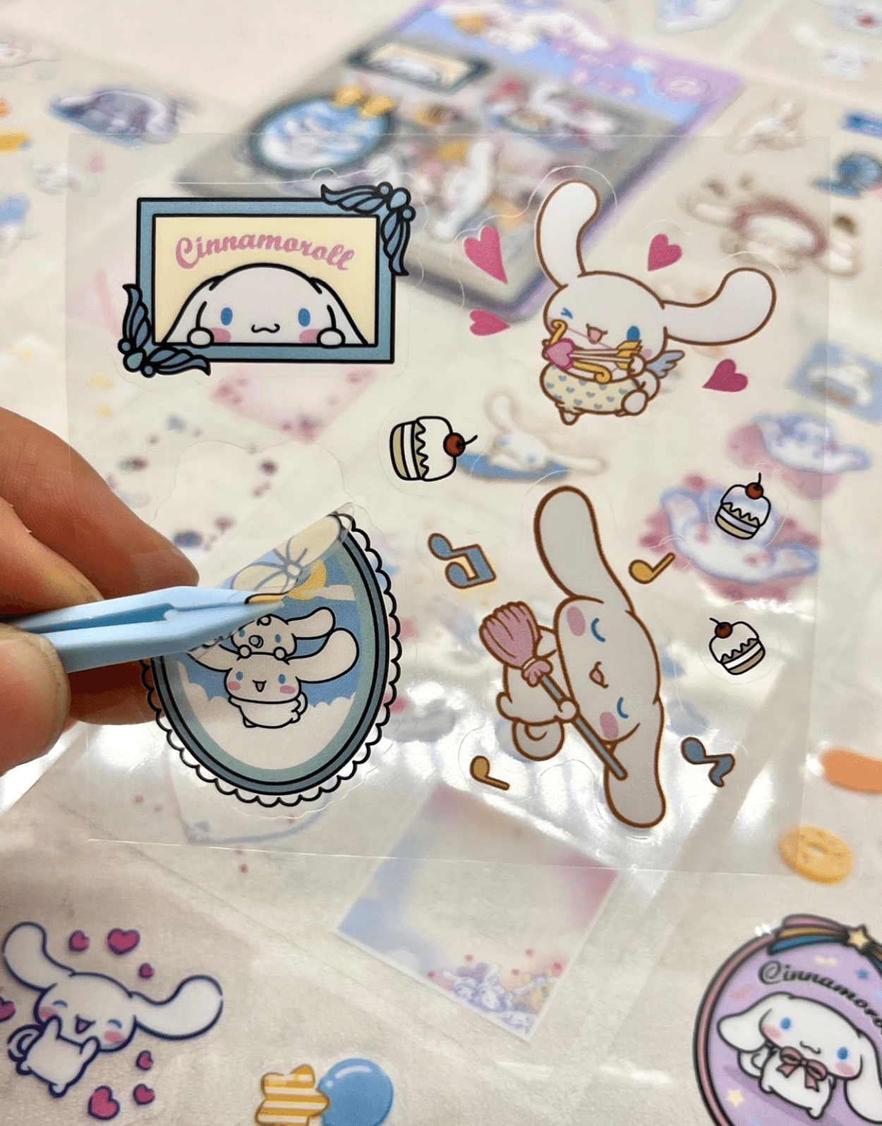 Sanrio Karakteri Cinnamoroll 25 Yaprak 192 Adet Pet Sticker Mor Paket /Su Geçirmez / Etiket/Çıkartma/Bullet Journal