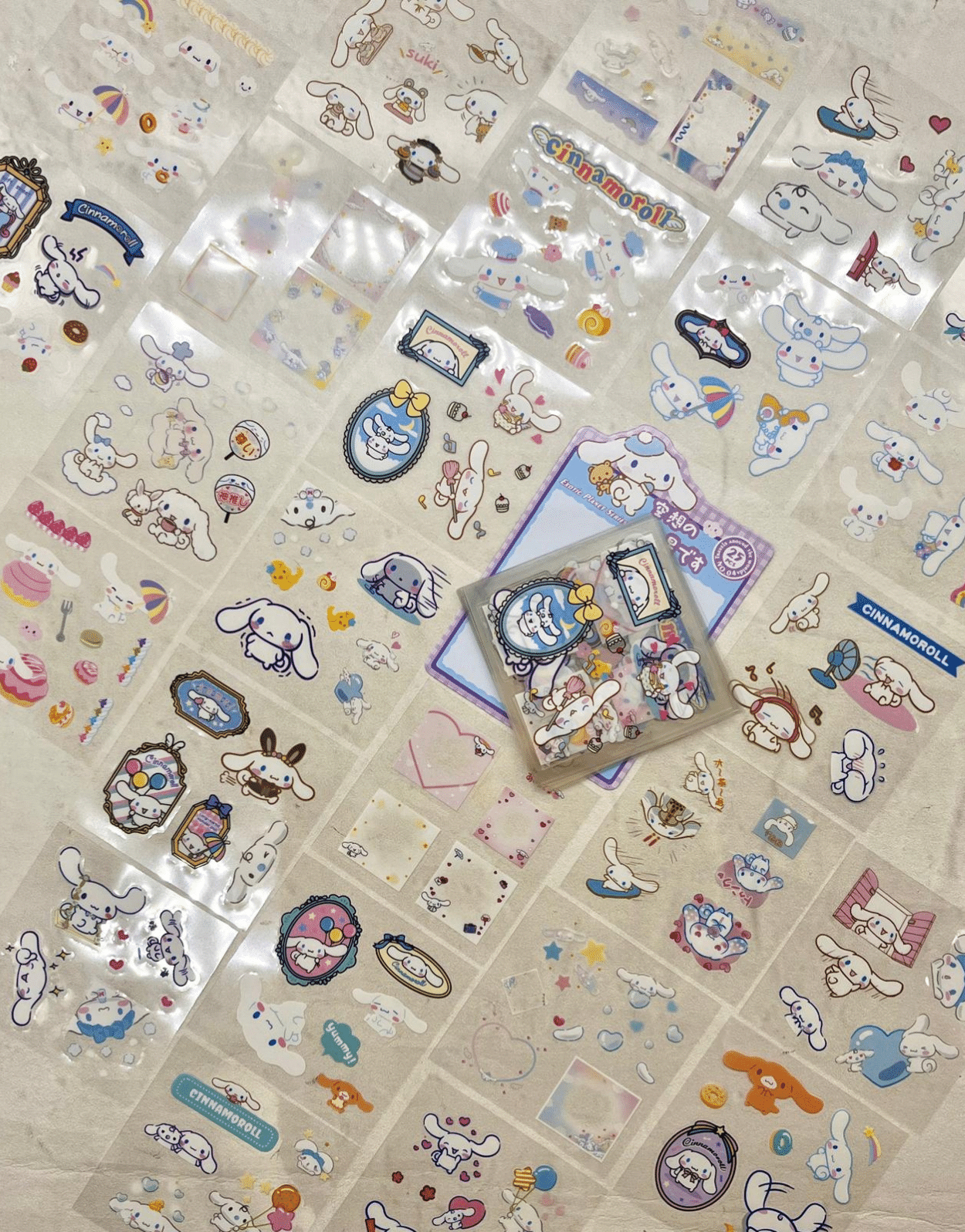 Sanrio Karakteri Cinnamoroll 25 Yaprak 192 Adet Pet Sticker Mor Paket /Su Geçirmez / Etiket/Çıkartma/Bullet Journal