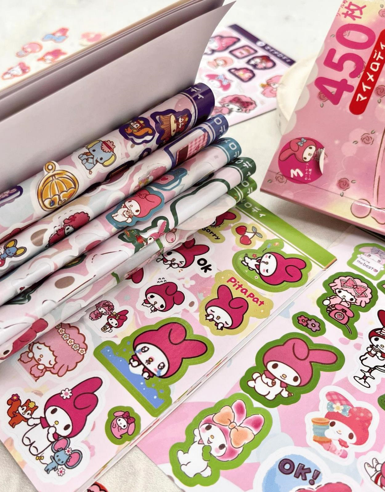 Sanrio My Melody Karakteri  Defter 16 Yaprak 450 Adet Sticker / Bullet Journal / Defter Süsleme