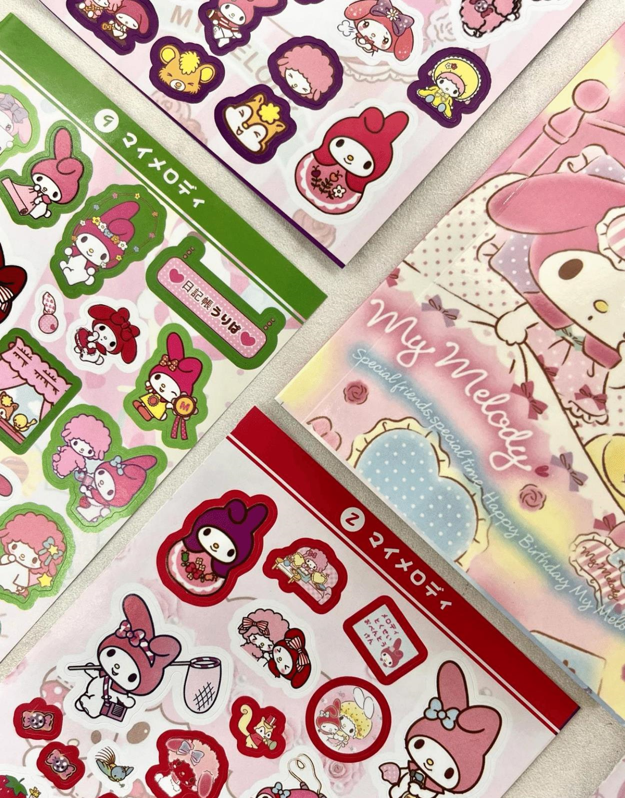Sanrio My Melody Karakteri  Defter 16 Yaprak 450 Adet Sticker / Bullet Journal / Defter Süsleme