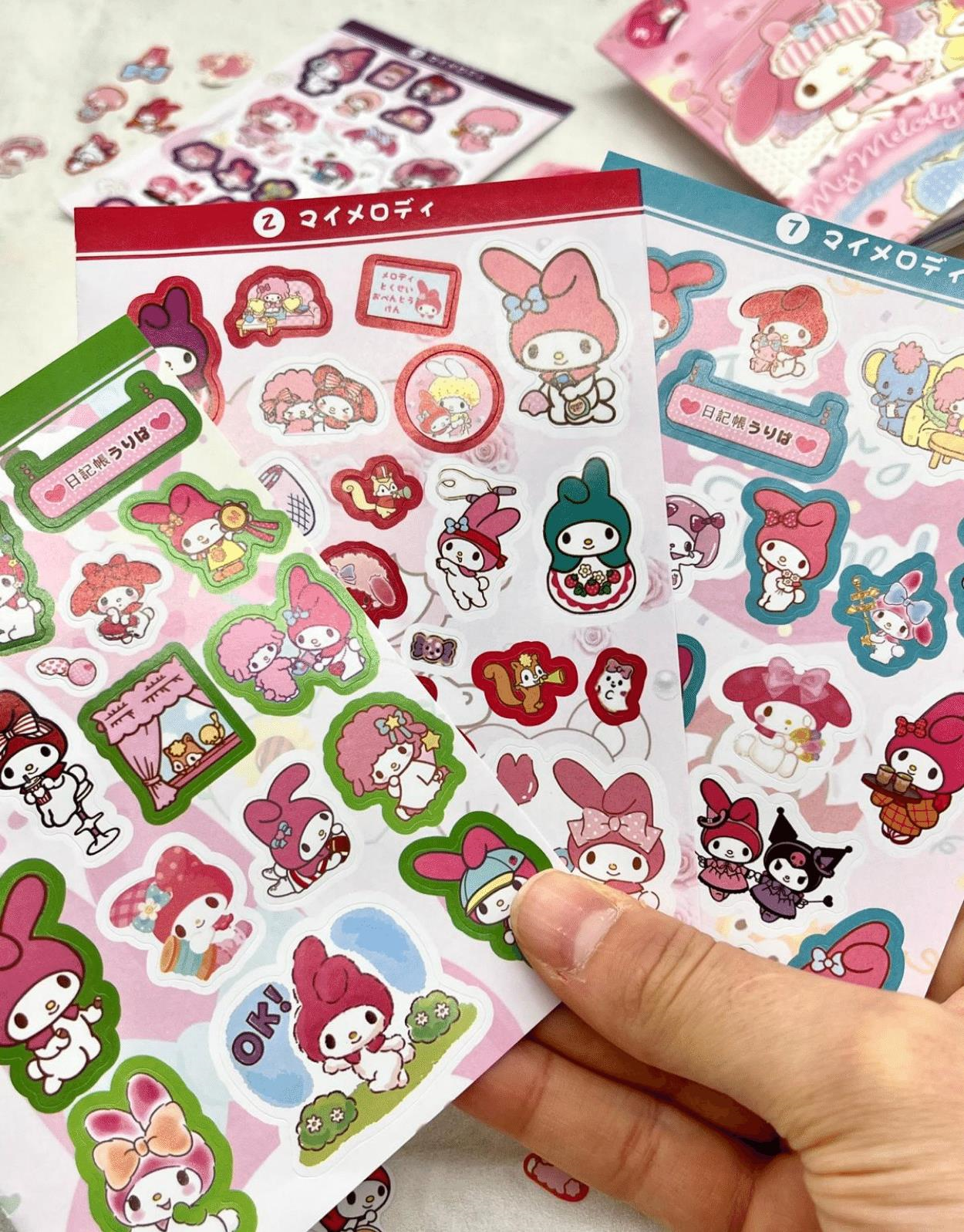 Sanrio My Melody Karakteri  Defter 16 Yaprak 450 Adet Sticker / Bullet Journal / Defter Süsleme