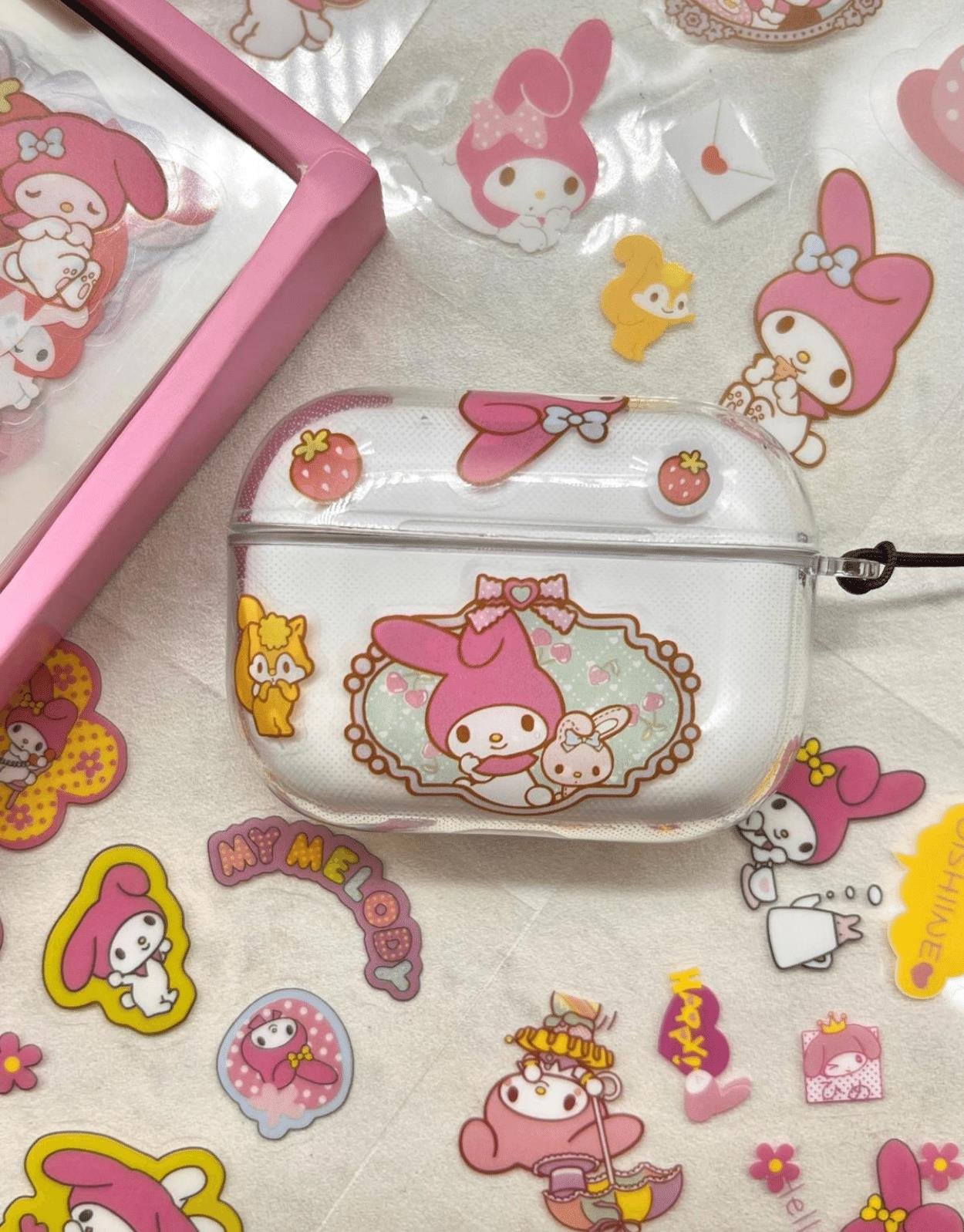 Sanrio My Melody Karakterli  4 Bölümlü 100 Yaprak 500 Adet Pembe Kutu Şeffaf Pet Sticker Seti /Etiket/Çıkartma/ Bullet Journal
