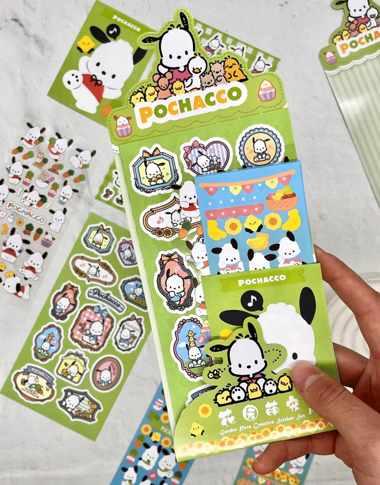 Sanrio Pochacco Karakteri 6  Yaprak Stıcker / Bullet Journal /  Çıkartma