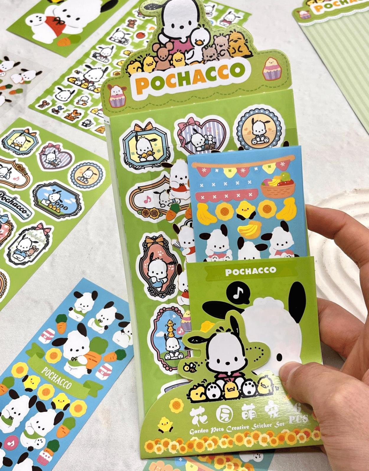 Sanrio Pochacco Karakteri 6  Yaprak Stıcker / Bullet Journal /  Çıkartma