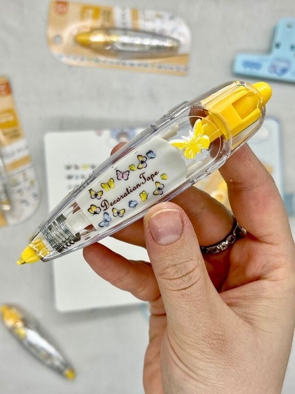 Sarı Kelebek Desenli Süsleme Bandı Tipex/Tipeks/Bullet Journal