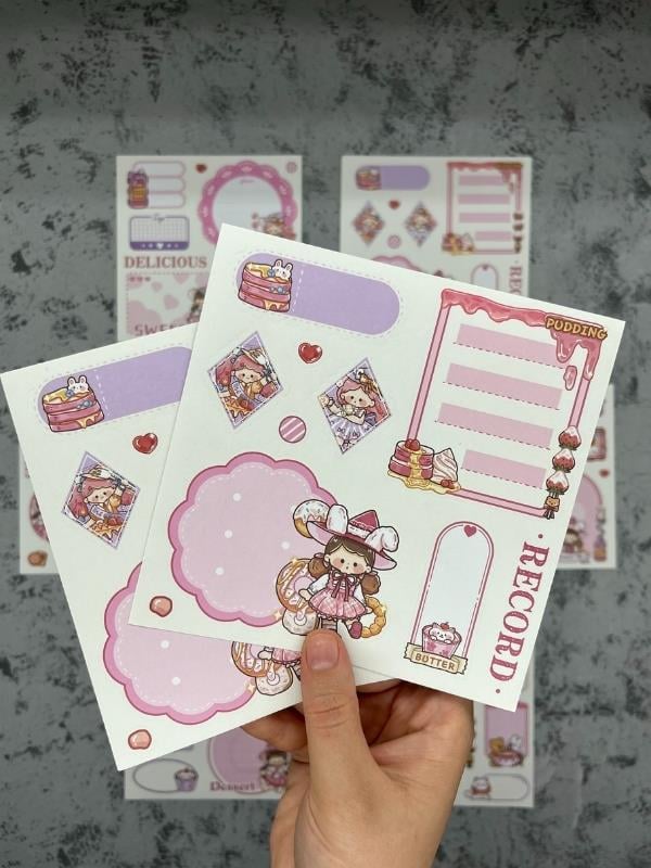 Seven Magic 12  Yaprak 108 Adet Koyu Pembe Post-ıt  Ve Sticker Seti / Yapışkanlı Kağıt / Post-ıt / Çıkartma / Etiket 