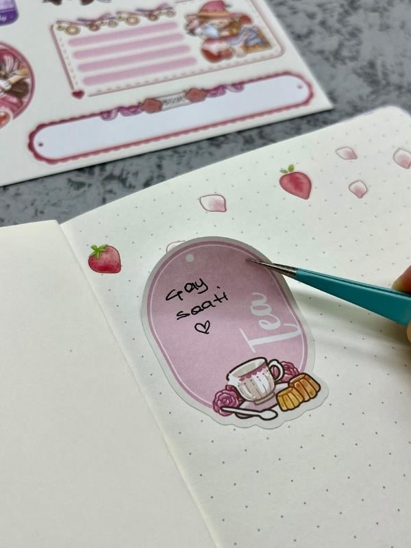 Seven Magic 12  Yaprak 108 Adet Koyu Pembe Post-ıt  Ve Sticker Seti / Yapışkanlı Kağıt / Post-ıt / Çıkartma / Etiket 