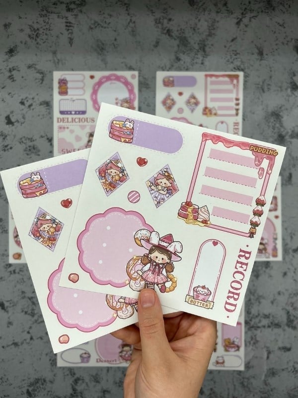 Seven Magic 12  Yaprak 108 Adet Koyu Pembe Post-ıt  Ve Sticker Seti / Yapışkanlı Kağıt / Post-ıt / Çıkartma / Etiket 