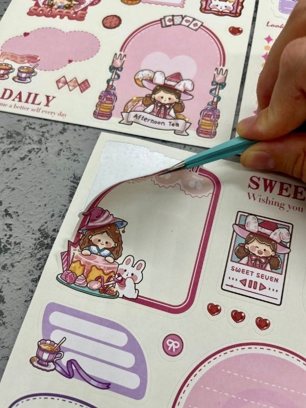 Seven Magic 12  Yaprak 108 Adet Koyu Pembe Post-ıt  Ve Sticker Seti / Yapışkanlı Kağıt / Post-ıt / Çıkartma / Etiket 