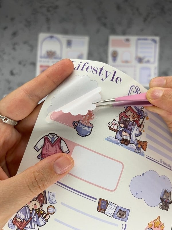 Seven Magic 12  Yaprak 82 Adet Mavi Post-ıt  Ve Sticker Seti / Yapışkanlı Kağıt / Post-ıt / Çıkartma / Etiket 
