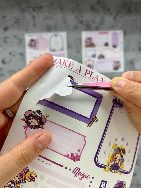 Seven Magic 12  Yaprak 90 Adet Mor Post-ıt  Ve Sticker Seti / Yapışkanlı Kağıt / Post-ıt / Çıkartma / Etiket 